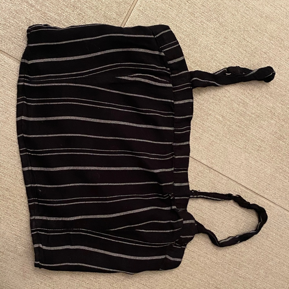 black tank top with white/grey ish stripes (s) - Picture 3 of 3